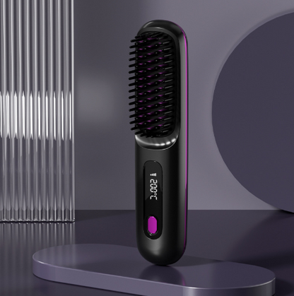USB Charging Ceramic Heated Hair Straightening Comb