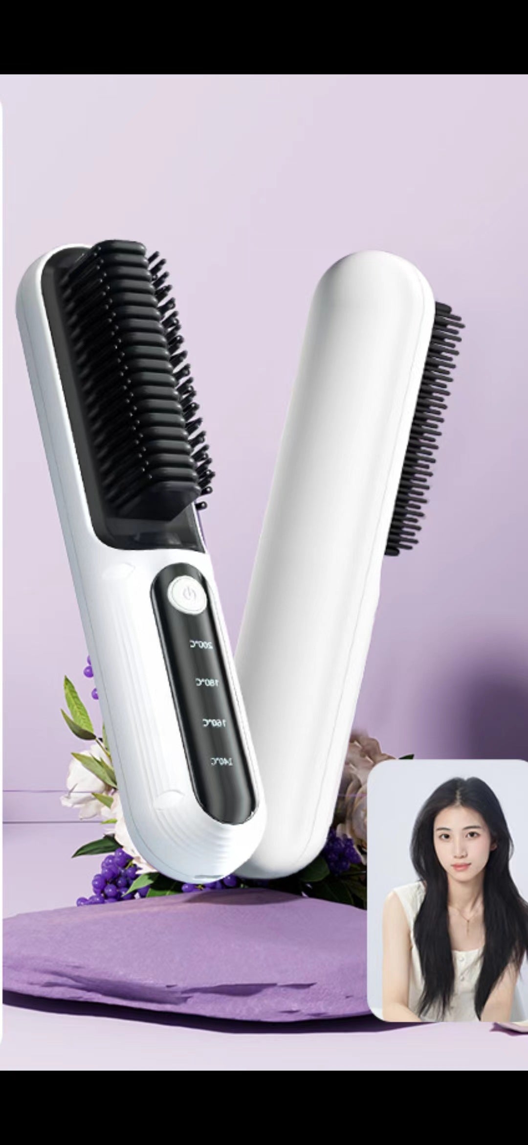 Minhuang Wireless Ionic Hair Straightening Brush